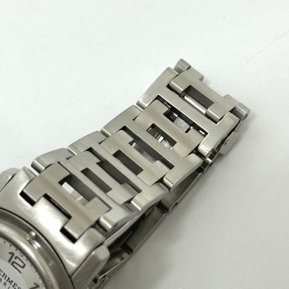 HERMES CL1.810 クリッパー デイト 自動巻き 腕時計 SS メンズ シルバー