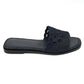 HERMES Gail Chaine d'Ancre Flat Sandals Denim Women's Blue