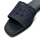 HERMES Gail Chaine d'Ancre Flat Sandals Denim Women's Blue