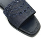 HERMES Gail Chaine d'Ancre Flat Sandals Denim Women's Blue