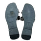 HERMES Oran Flat Barrel Shoes Sandals Leather/Wood Sandals Canvas Black 35 Used