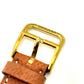 HERMES HH1.201 H Watch Quartz Watch with Leather Strap, Stainless Steel, Gold, for Women