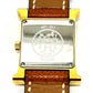 HERMES HH1.201 H Watch Quartz Watch with Leather Strap, Stainless Steel, Gold, for Women