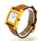 HERMES HH1.201 H Watch Quartz Watch with Leather Strap, Stainless Steel, Gold, for Women