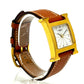 HERMES HH1.201 H Watch Quartz Watch with Leather Strap, Stainless Steel, Gold, for Women