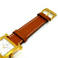 HERMES HH1.201 H Watch Quartz Watch with Leather Strap, Stainless Steel, Gold, for Women