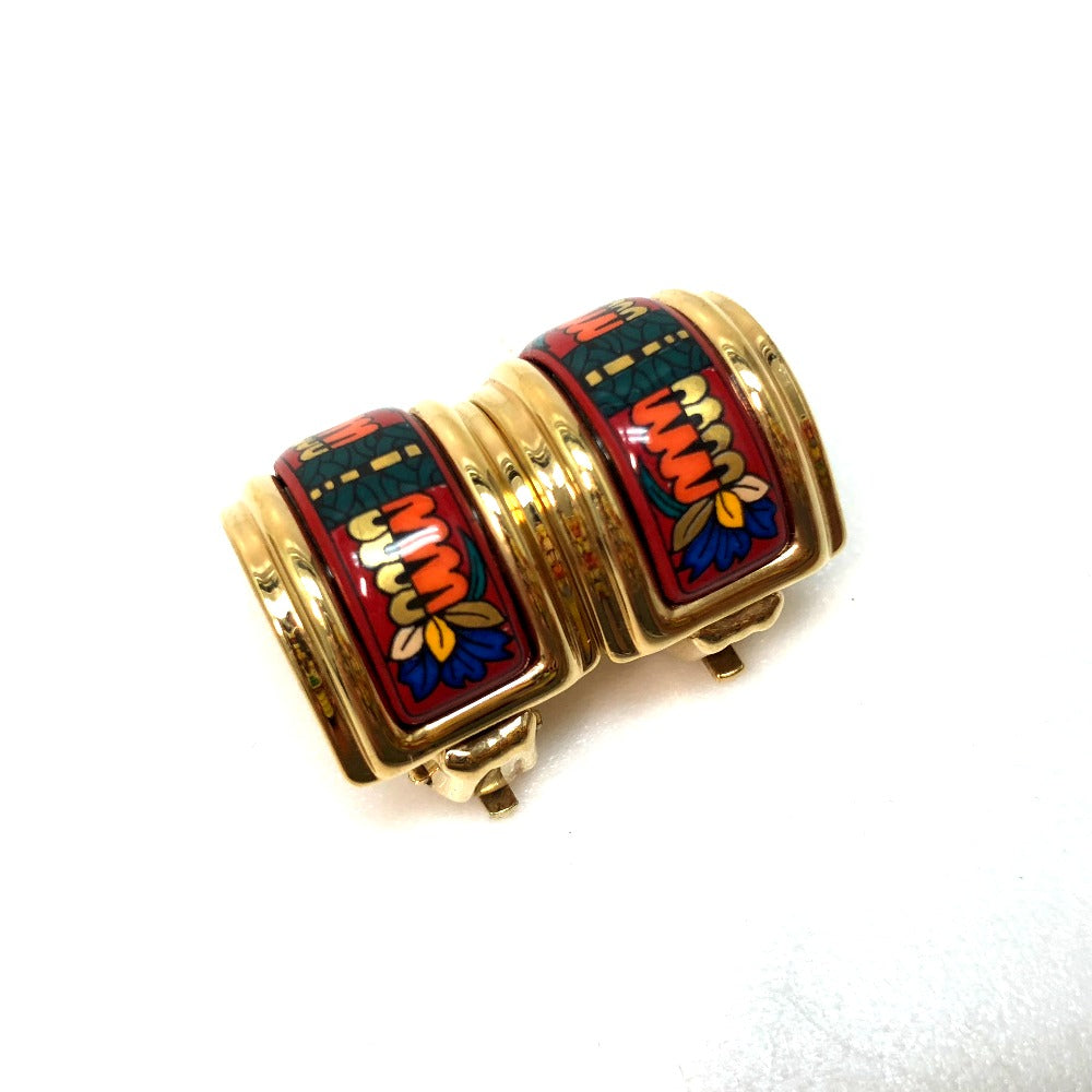 HERMES enamel earrings for women in red.