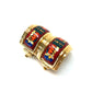 HERMES enamel earrings for women in red.