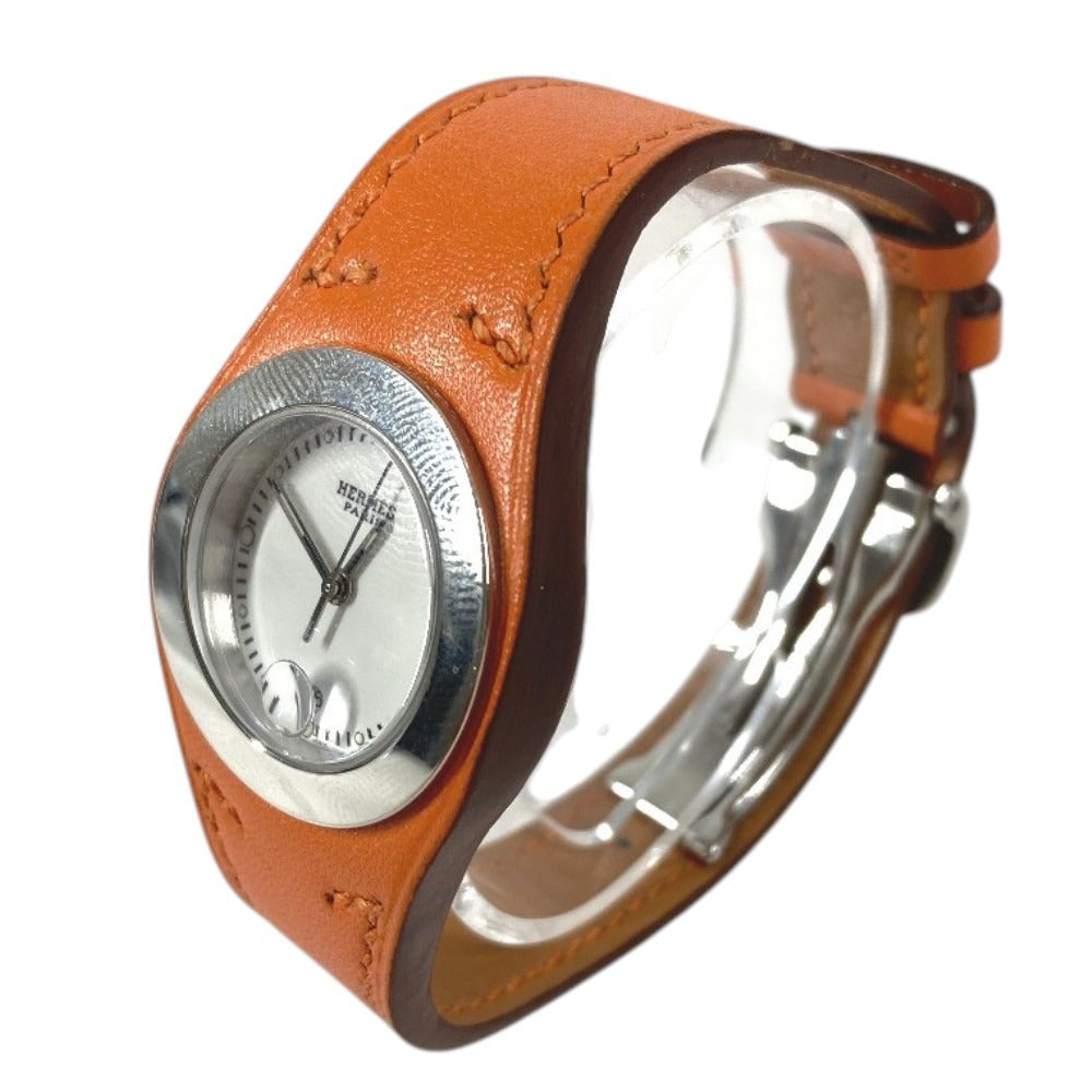 HERMES HA3.210 Arneau Women's Watch Watch Leather Belt Leather Wristwatch Leather Women's Orange