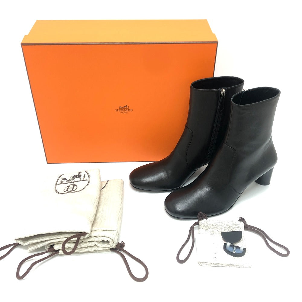 HERMES Lisa 55 Lisa Shoes Ankle boots Short boots Short boots Leather Black Used