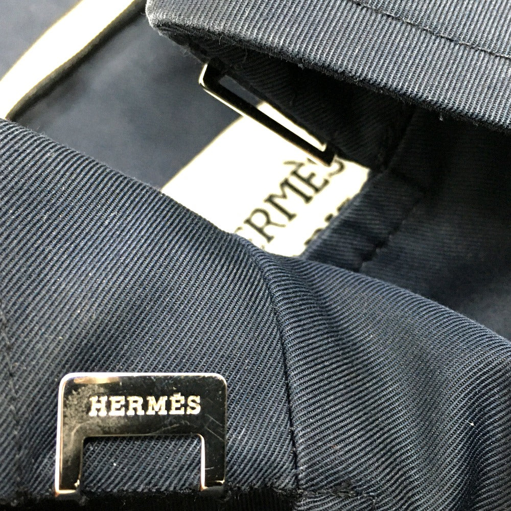 HERMES Women's Navy Cotton Trench Coat with Belt, Lightweight Spring Coat, Long Sleeve, Outerwear