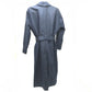 HERMES Women's Navy Cotton Trench Coat with Belt, Lightweight Spring Coat, Long Sleeve, Outerwear