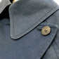 HERMES Women's Navy Cotton Trench Coat with Belt, Lightweight Spring Coat, Long Sleeve, Outerwear