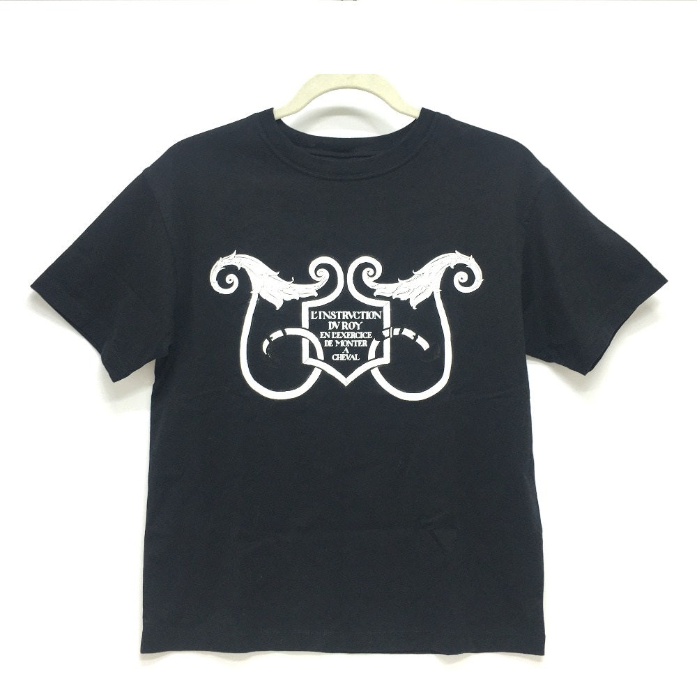 HERMES Print Maxi T-Shirt, 2021SS, Short Sleeve Cotton, Women's, Black