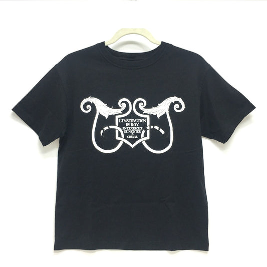 HERMES プリント マキシ Tシャツ 2021SS 半袖Ｔシャツ コットン レディース ブラック