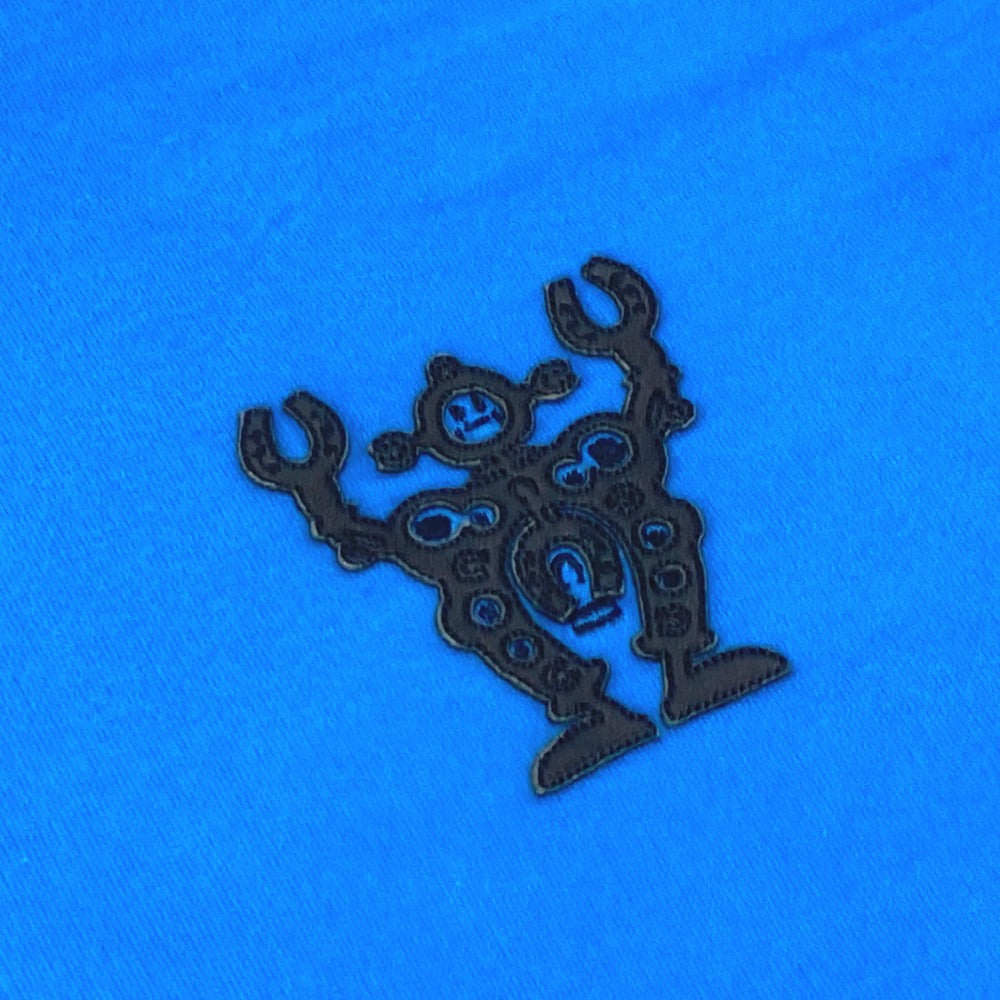 HERMES ハローミスターファリエール ワッペン トップス アパレル 半袖Ｔシャツ コットン メンズ ブルー