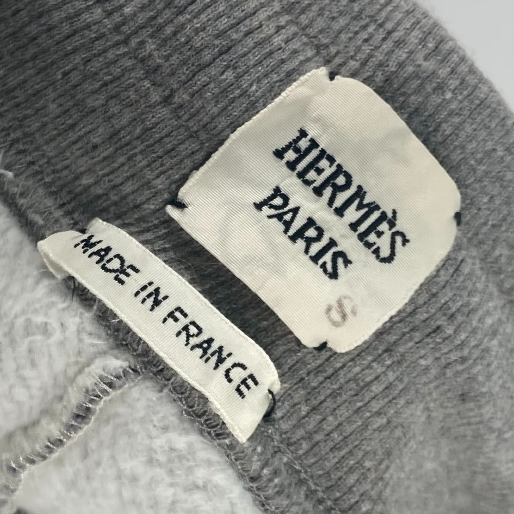 HERMES 長ズボン 総柄 ボトムス スウェット アパレル パンツ コットン レディース グレー