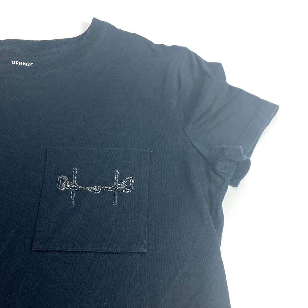 HERMES ロング Tシャツワンピース アパレル シャツワンピ アパレル ワンピース コットン レディース ブラック