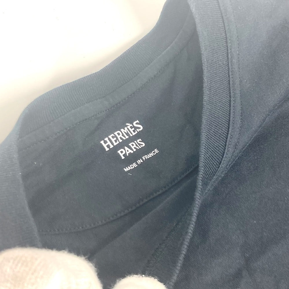HERMES ロング Tシャツワンピース アパレル シャツワンピ アパレル ワンピース コットン レディース ブラック