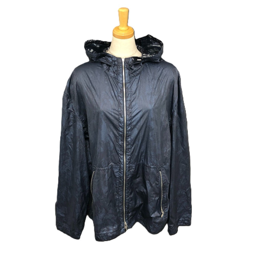 HERMES 2025 Men's Navy Zip-Up Hooded Jacket, Polyester