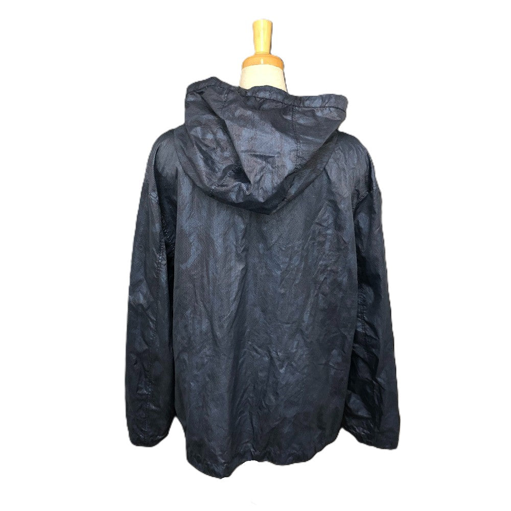 HERMES 2025 Men's Navy Zip-Up Hooded Jacket, Polyester