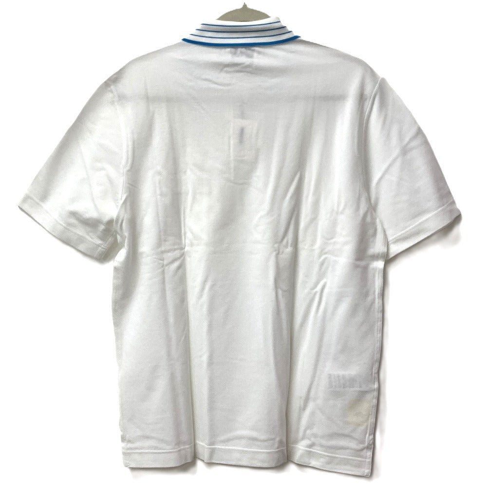 HERMES H logo line apparel apparel top shirt collared cotton polo shirt men's white