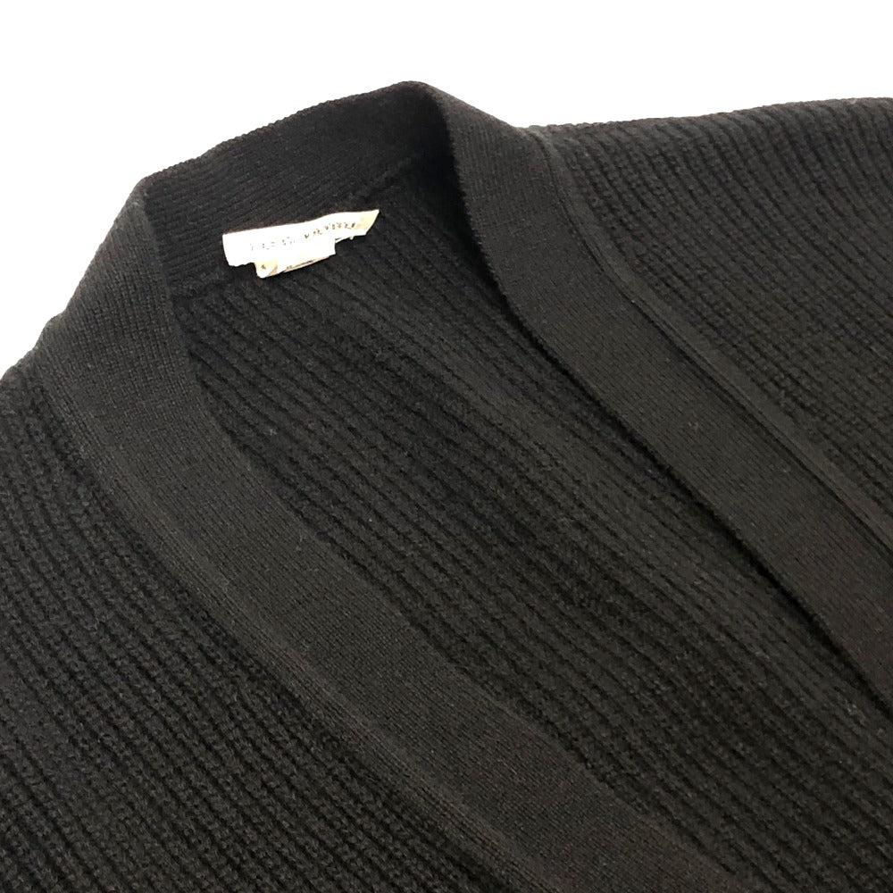 HERMES Serie Button Apparel Knit Long Cardigan, Long Sleeve, V-Neck, Cashmere, Women's, Black