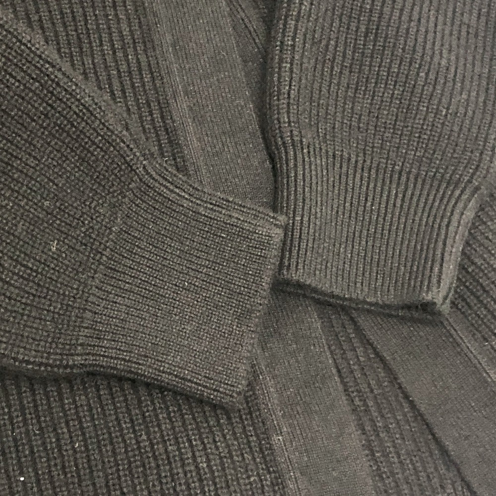 HERMES Serie Button Apparel Knit Long Cardigan, Long Sleeve, V-Neck, Cashmere, Women's, Black