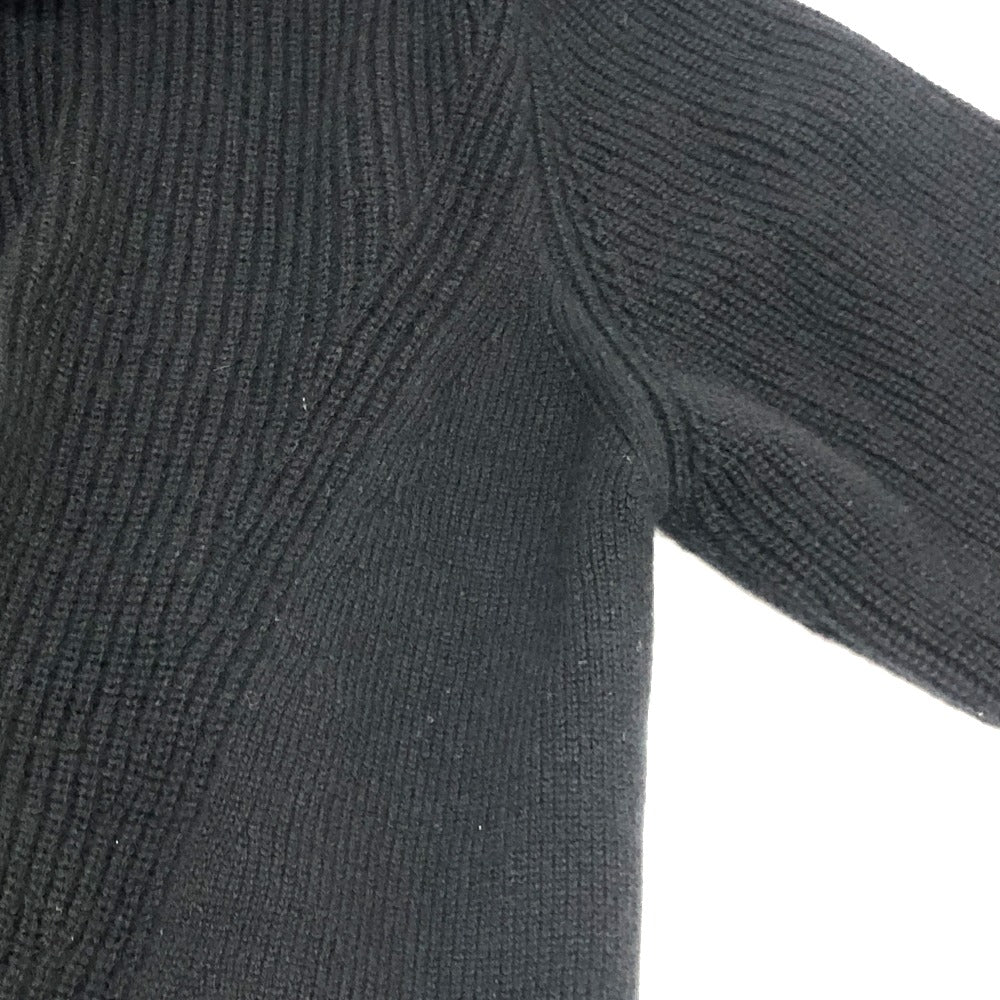 HERMES Serie Button Apparel Knit Long Cardigan, Long Sleeve, V-Neck, Cashmere, Women's, Black