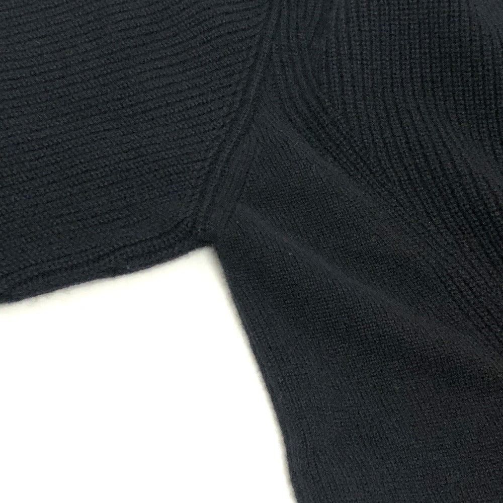 HERMES Serie Button Apparel Knit Long Cardigan, Long Sleeve, V-Neck, Cashmere, Women's, Black