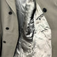 HERMES PT9617 Chesterfield Nylon Hooded Long Coat, Wool, Men's, Greige/Gray