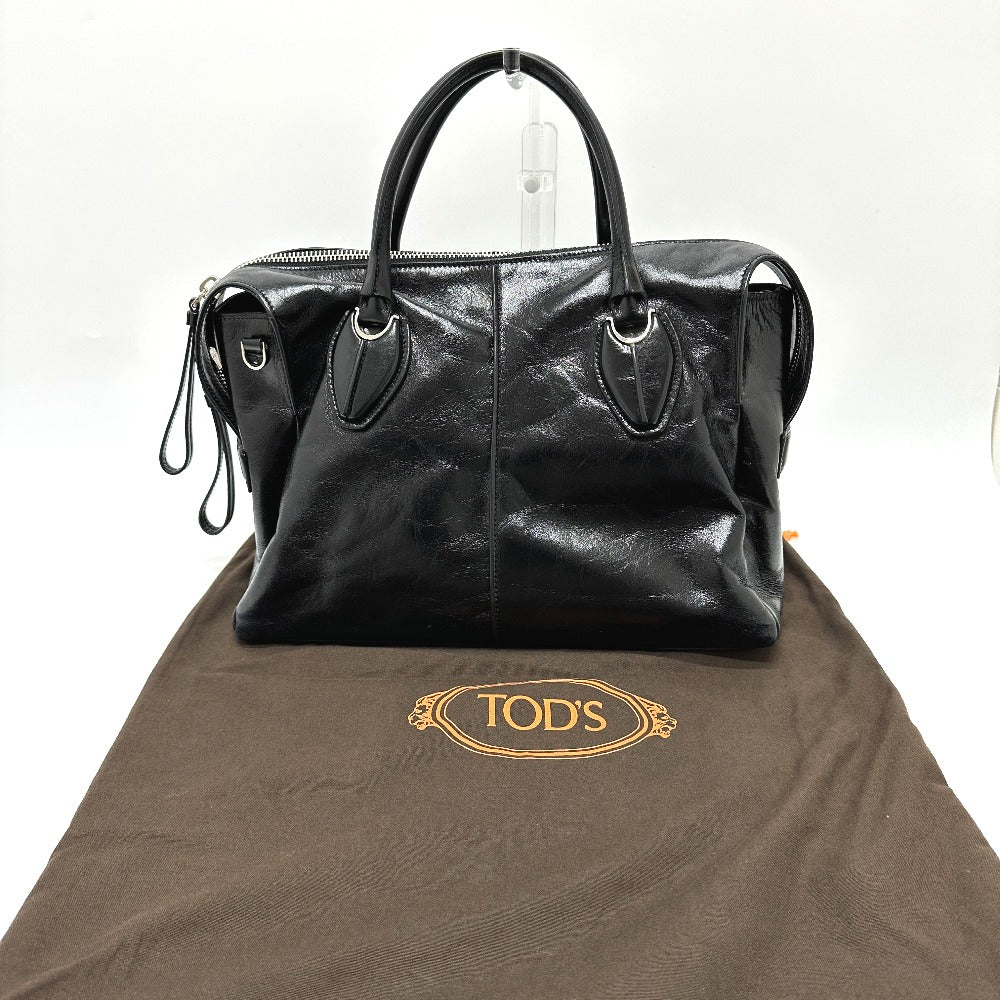 TOD’S Dスタイル カバン ハンドバッグ レザー メンズ ブラック