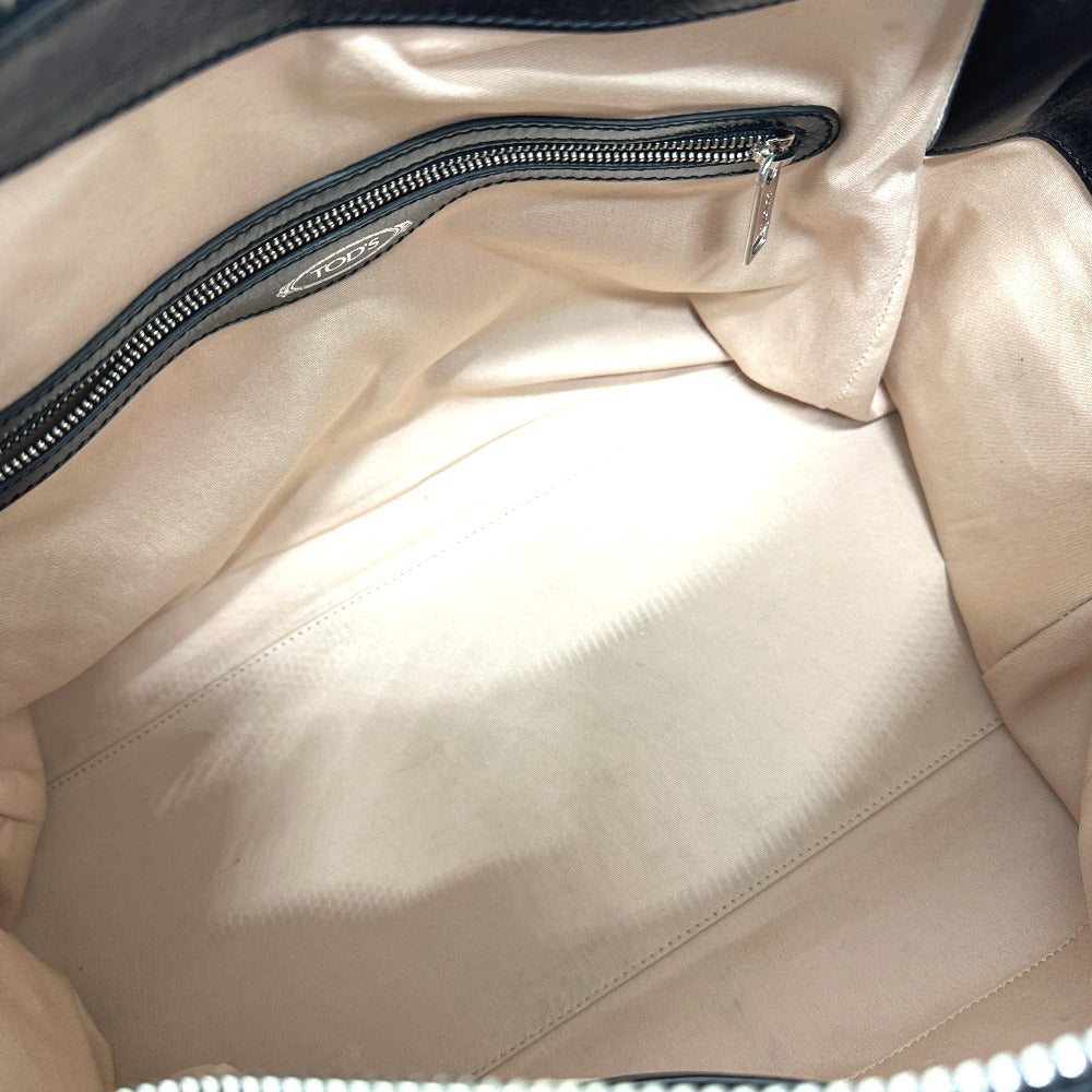 TOD’S Dスタイル カバン ハンドバッグ レザー メンズ ブラック