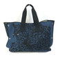 HERMES Shoulder Bag, Leopard Print, Beach Bag, Tote Bag, Canvas, Women's, Navy