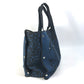 HERMES Shoulder Bag, Leopard Print, Beach Bag, Tote Bag, Canvas, Women's, Navy