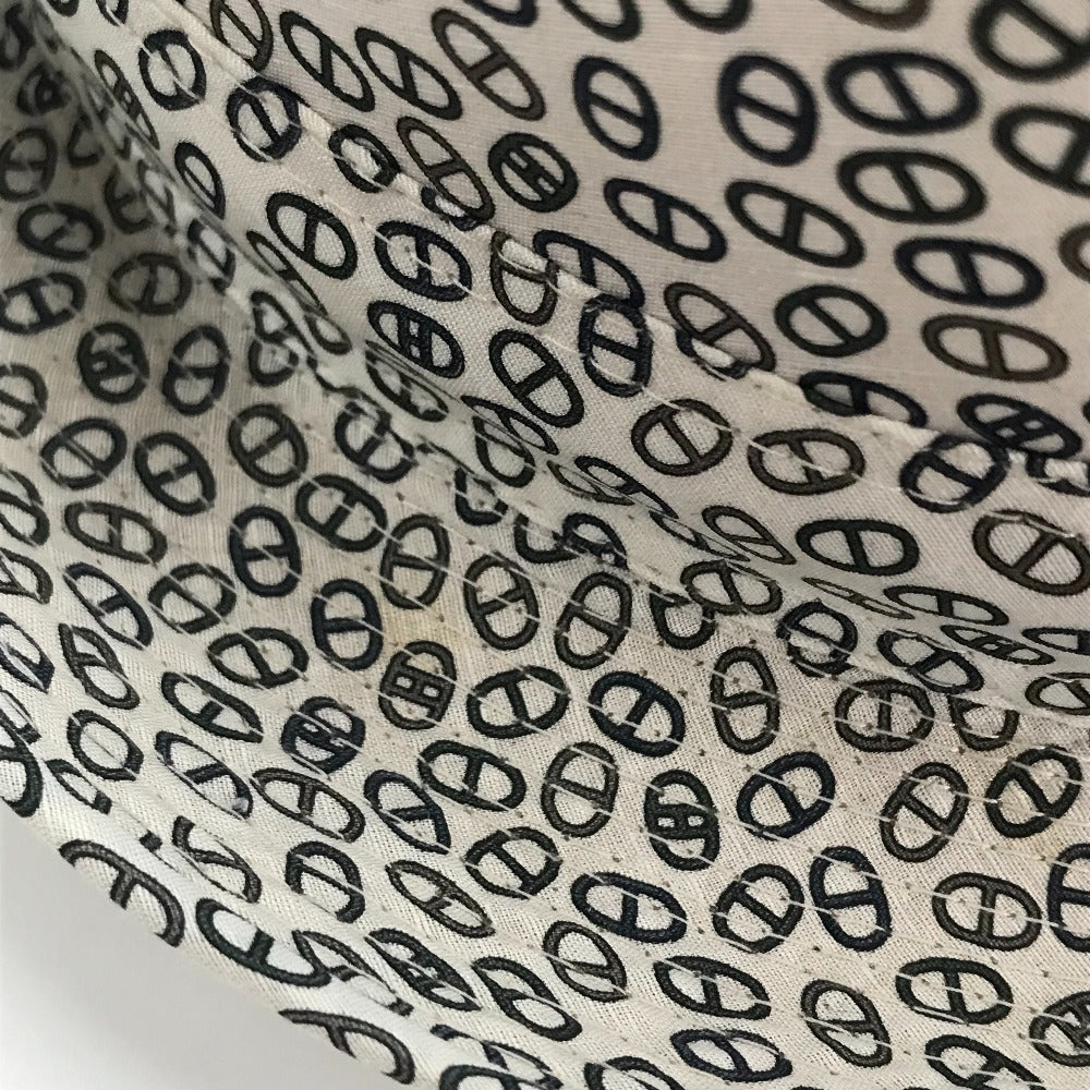 HERMES Chaine d'Ancre Hat, Headwear, All-Over Print, Cotton, Fedora, Unisex, White
