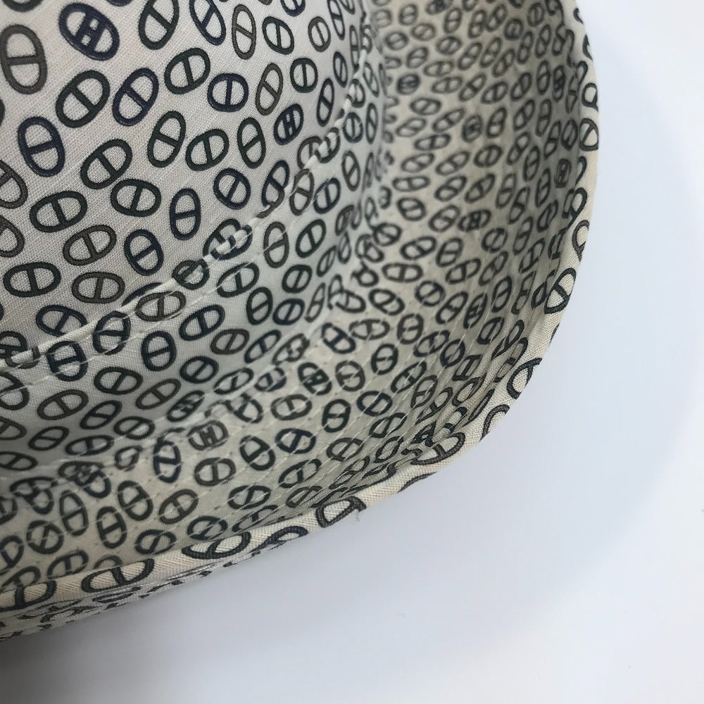 HERMES Chaine d'Ancre Hat, Headwear, All-Over Print, Cotton, Fedora, Unisex, White