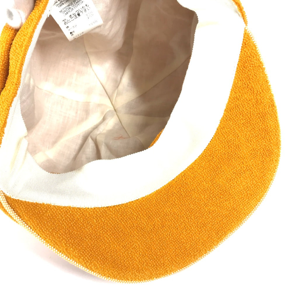 HERMES 帽子 キャップ帽 キャスケット パイル キャップ コットン レディース オレンジ