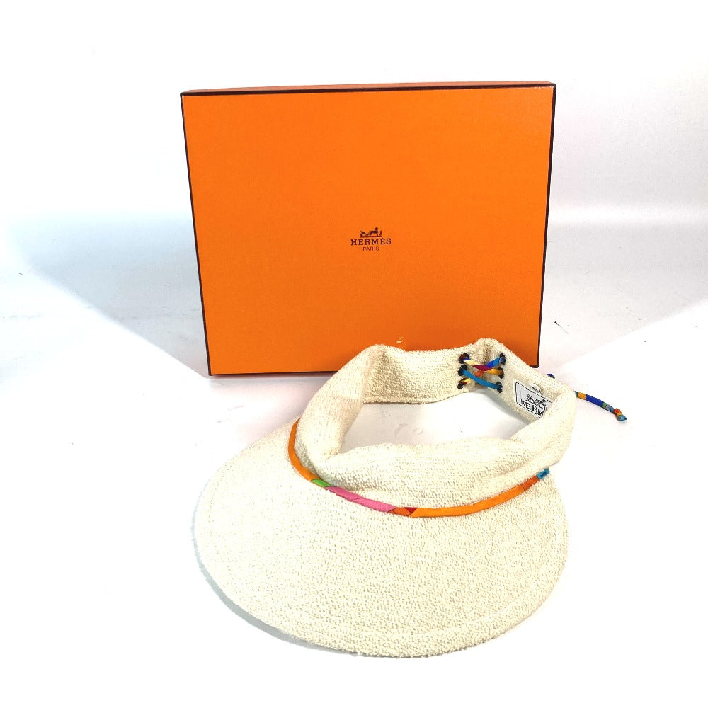 HERMES パイル 帽子 サンバイザー コットン レディース アイボリー系 - brandshop-reference
