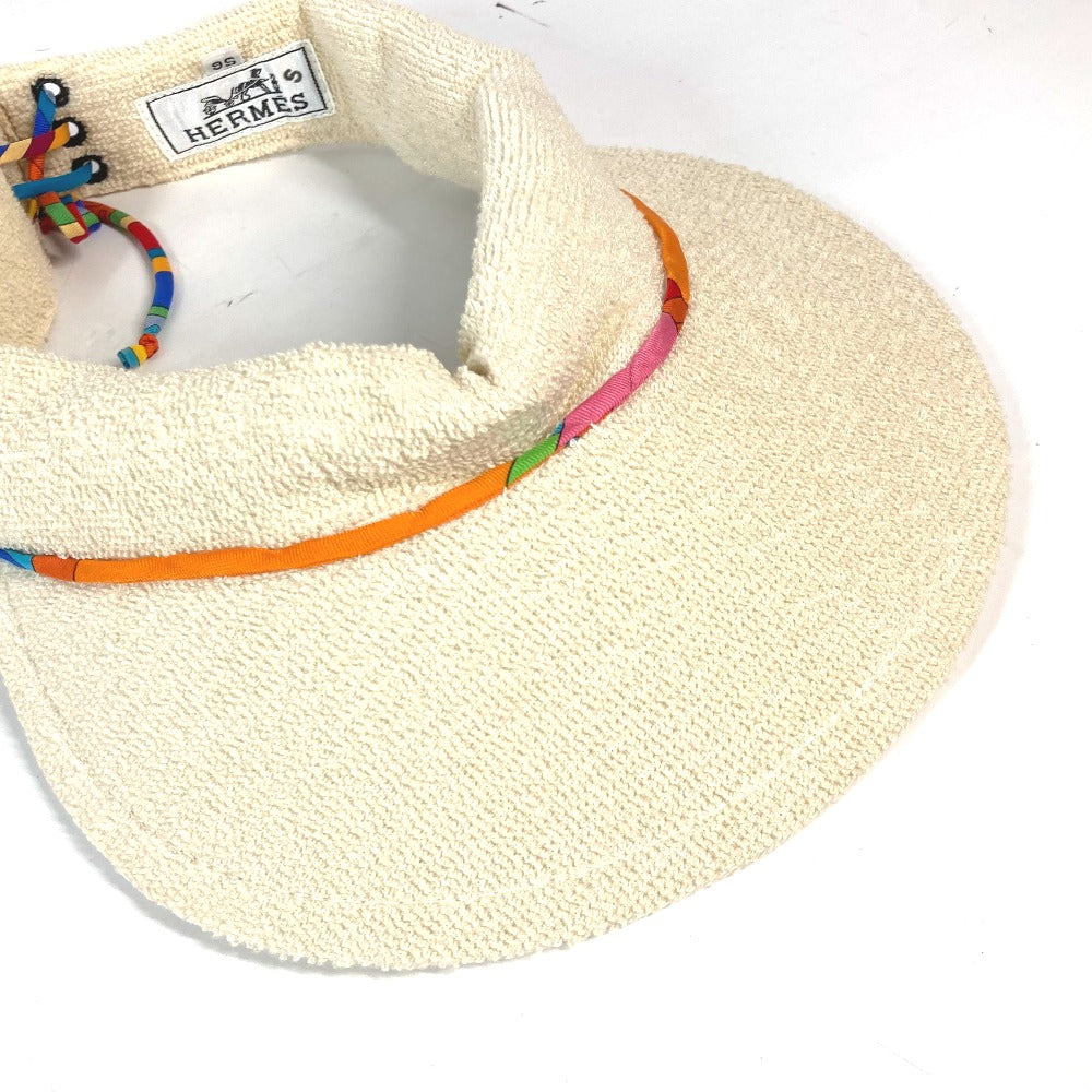 HERMES パイル 帽子 サンバイザー コットン レディース アイボリー系 - brandshop-reference