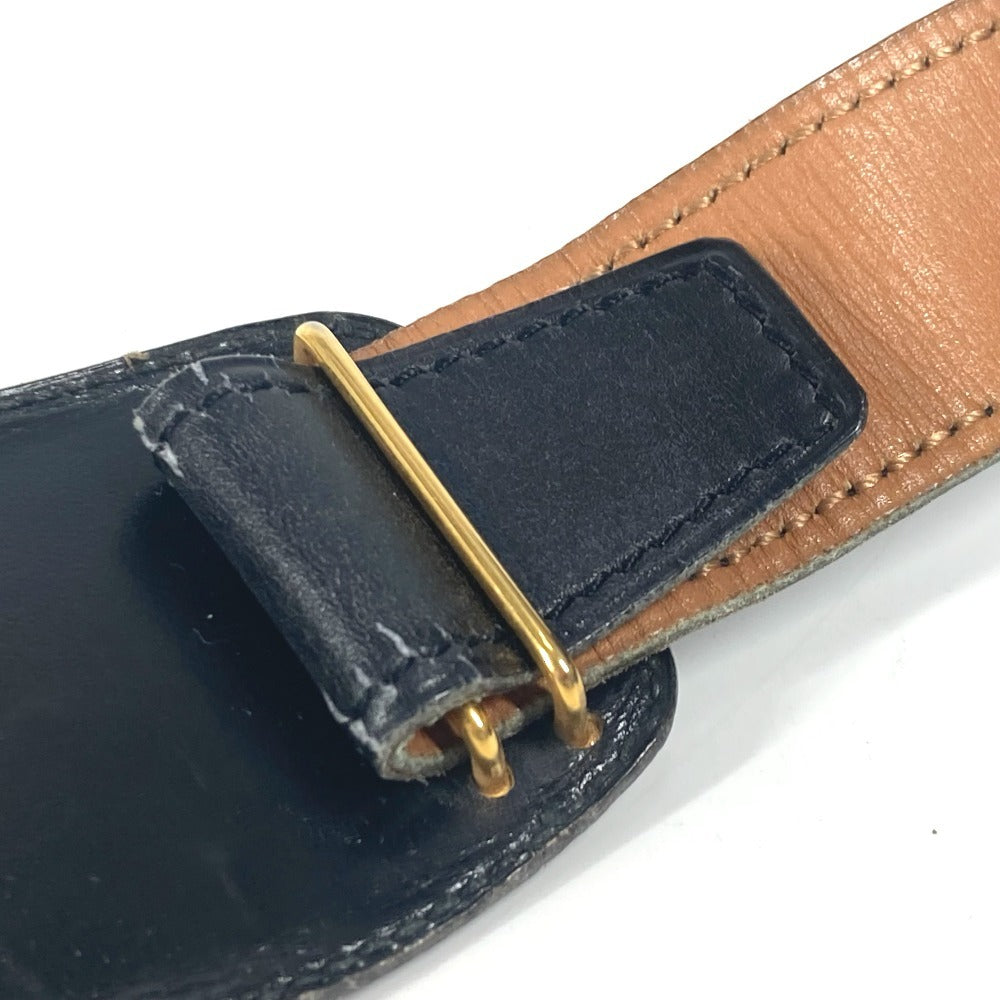 HERMES ヴィンテージ バックル ズボン用ベルト ベルト レザー レディース ブラック