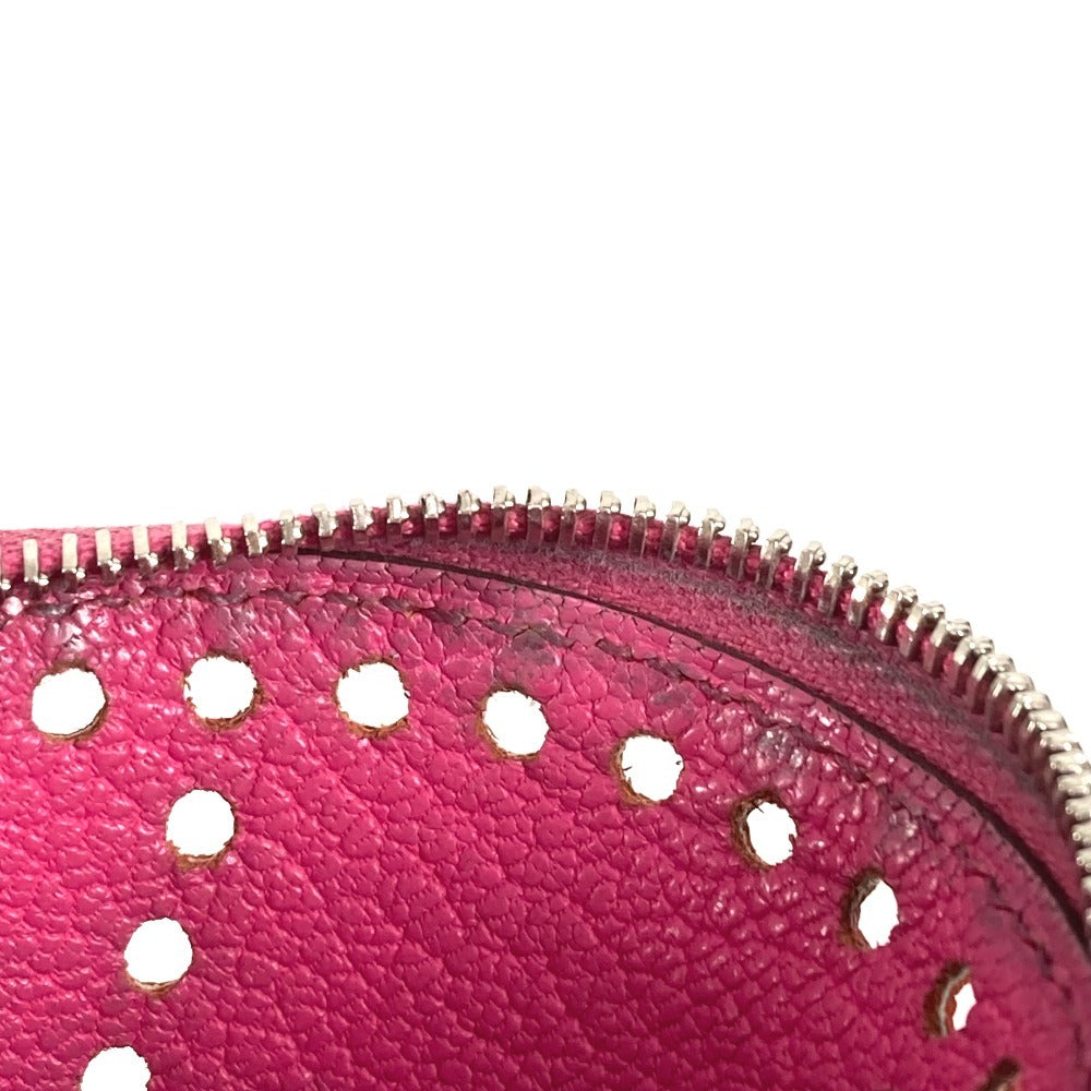 HERMES エブリン ロゴ 財布 小銭入れ ラウンドファスナー コインケース シェーブル レディース ピンク