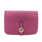 HERMES Dogon Compact Bi-fold Wallet in Taurillon Clemence Leather (Estimated) Rose Purple/Purple