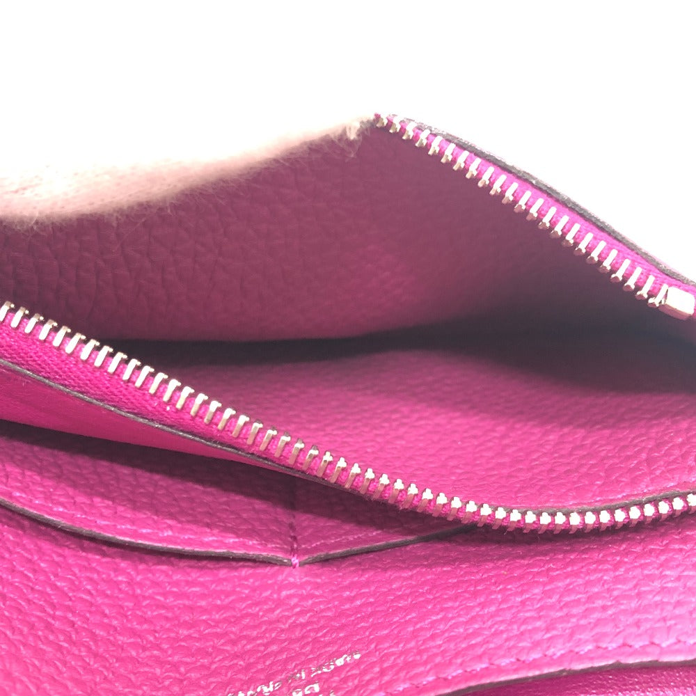 HERMES Dogon Compact Bi-fold Wallet in Taurillon Clemence Leather (Estimated) Rose Purple/Purple