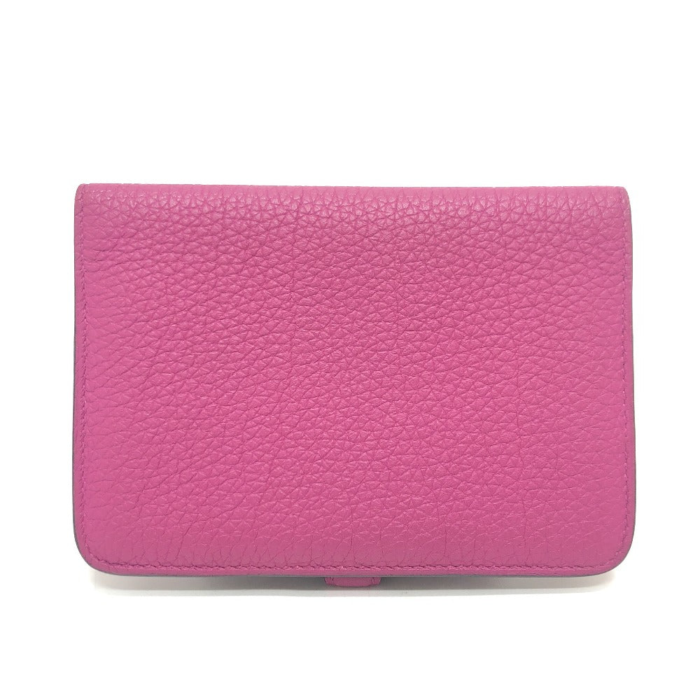HERMES Dogon Compact Bi-fold Wallet in Taurillon Clemence Leather (Estimated) Rose Purple/Purple