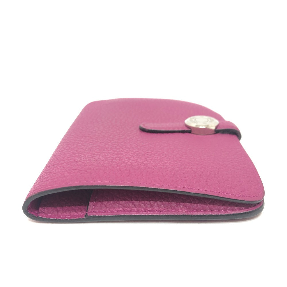 HERMES Dogon Compact Bi-fold Wallet in Taurillon Clemence Leather (Estimated) Rose Purple/Purple