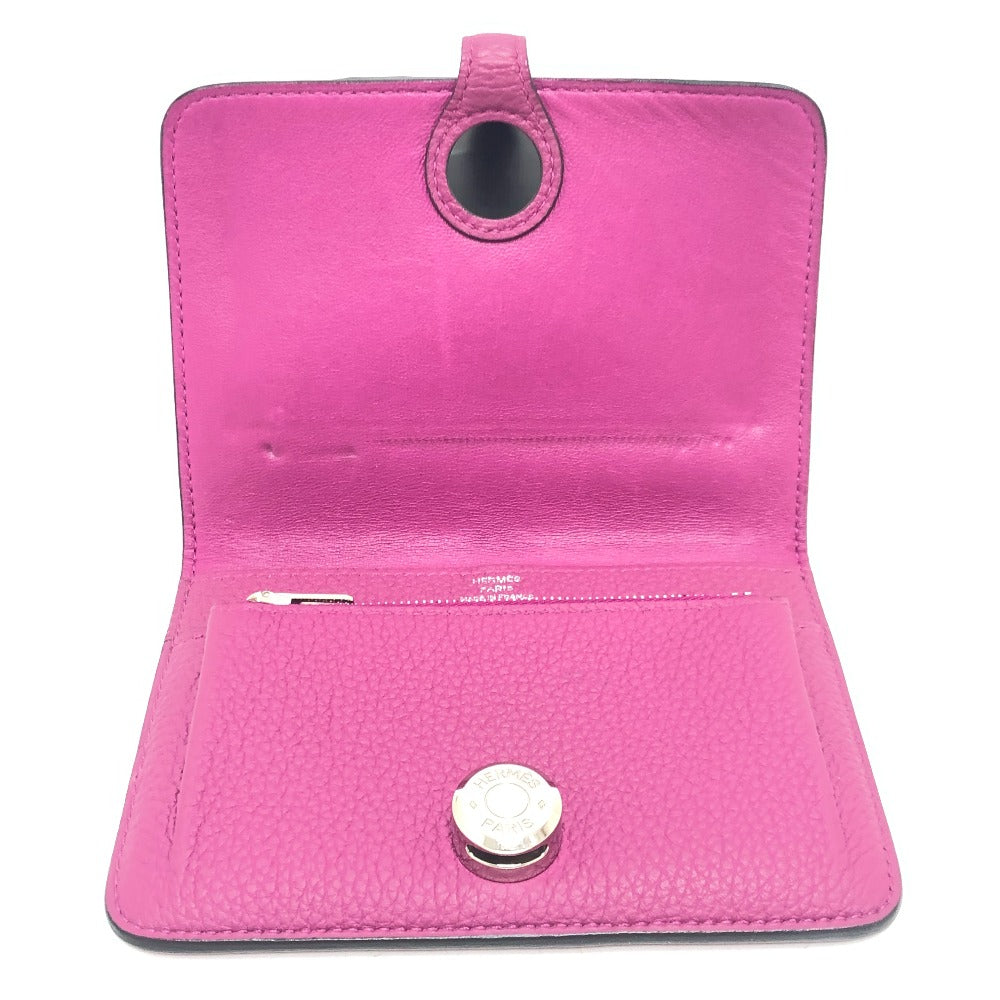 HERMES Dogon Compact Bi-fold Wallet in Taurillon Clemence Leather (Estimated) Rose Purple/Purple