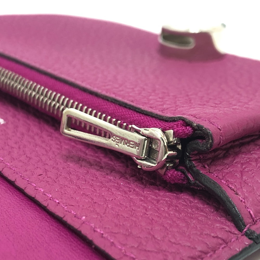 HERMES Dogon Compact Bi-fold Wallet in Taurillon Clemence Leather (Estimated) Rose Purple/Purple