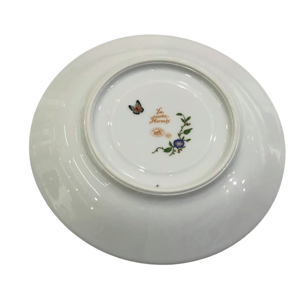 HERMES Flower Bird Butterfly Siesta Kitchenware Tableware Saucer Plate Ceramic Unisex Multicolor