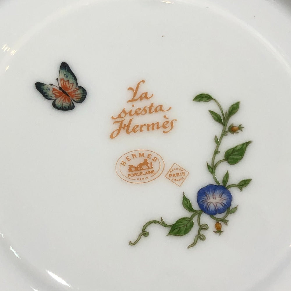 HERMES Flower Bird Butterfly Siesta Kitchenware Tableware Saucer Plate Ceramic Unisex Multicolor